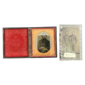 Lot of 2 Antique Civil War Era Tintype Photographs