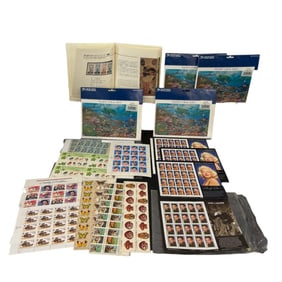 Large Lot of U.S. Postal Service Stamp Sheets and Albums