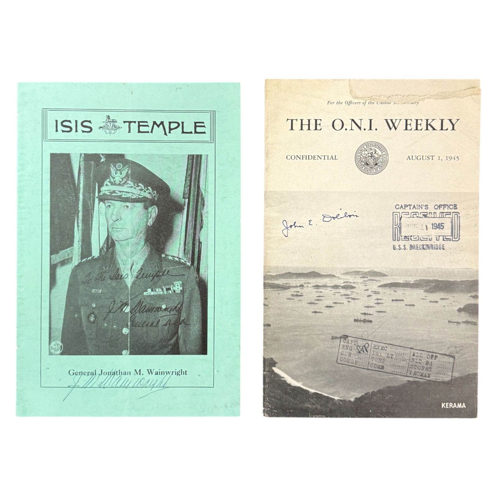 WWII Era Signed Documents and Military Ephemera (1 of 3)