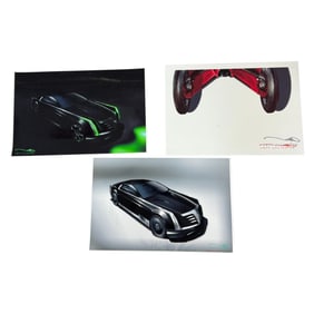 Lot of 3 Jeff Julian Automotive Concept Art Prints