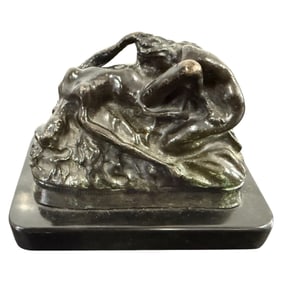 Bronze Sculpture of Reclining Nude Figure