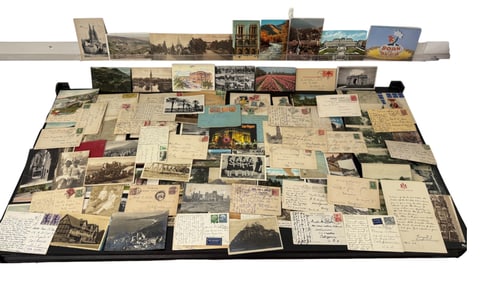 Large Collection of Vintage Postcards with Stamps