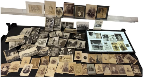 Lot of 75+ Antique Black and White Photographs