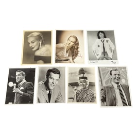Lot of 7 Autographed Celebrity Photos Mixed Era