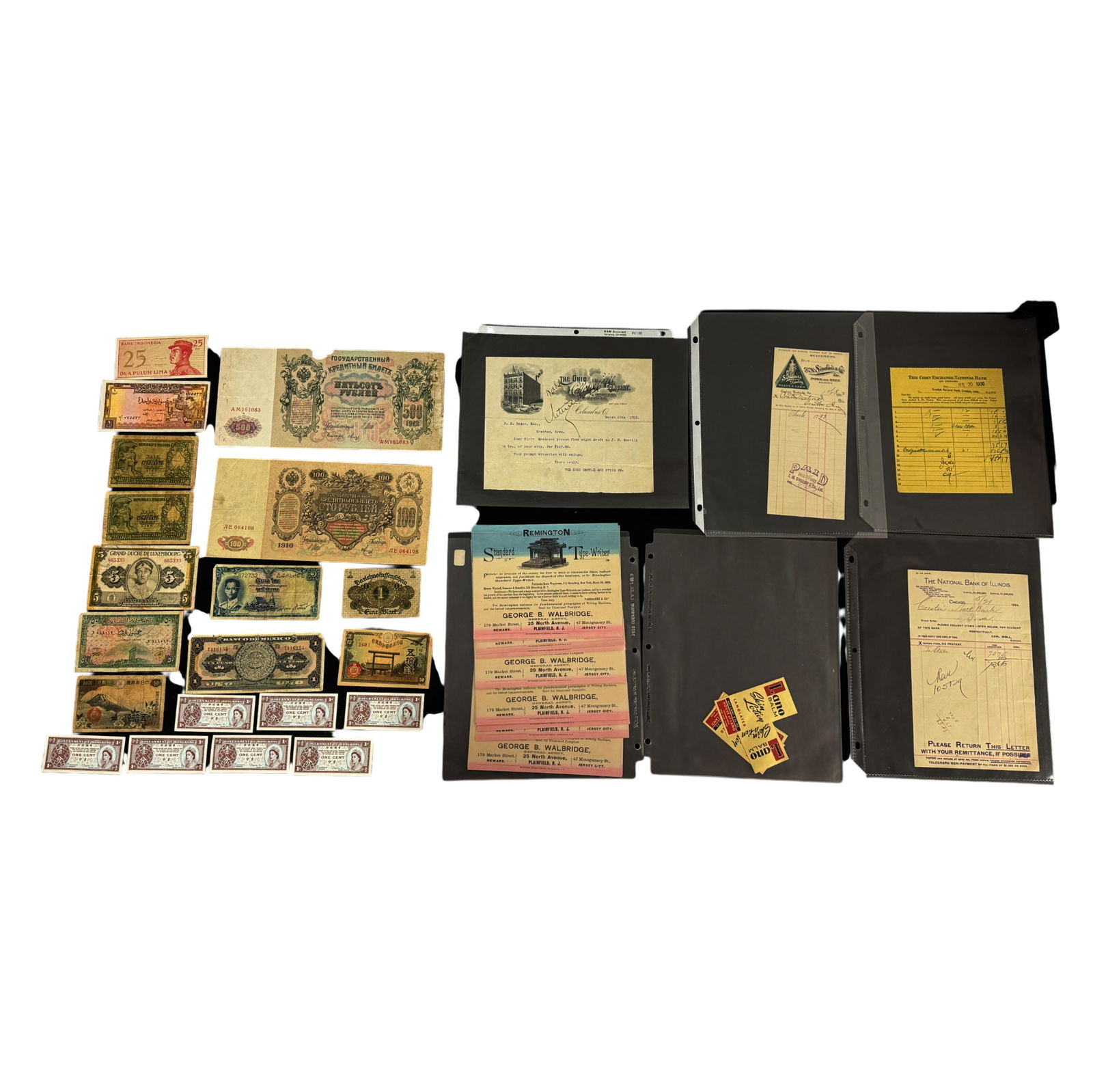 Lot of Vintage Mixed Banknotes and Ephemera (1 of 5)