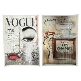 Lot of 2 Vintage Fashion Posters Vogue and Chanel