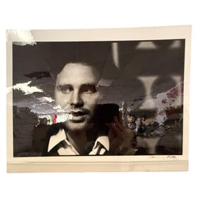 Framed Black and White Photograph of Jim Morrison