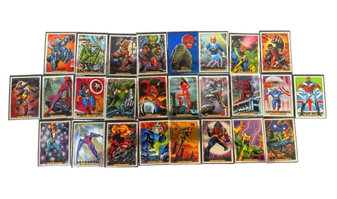 Collection of Marvel Superhero Trading Cards