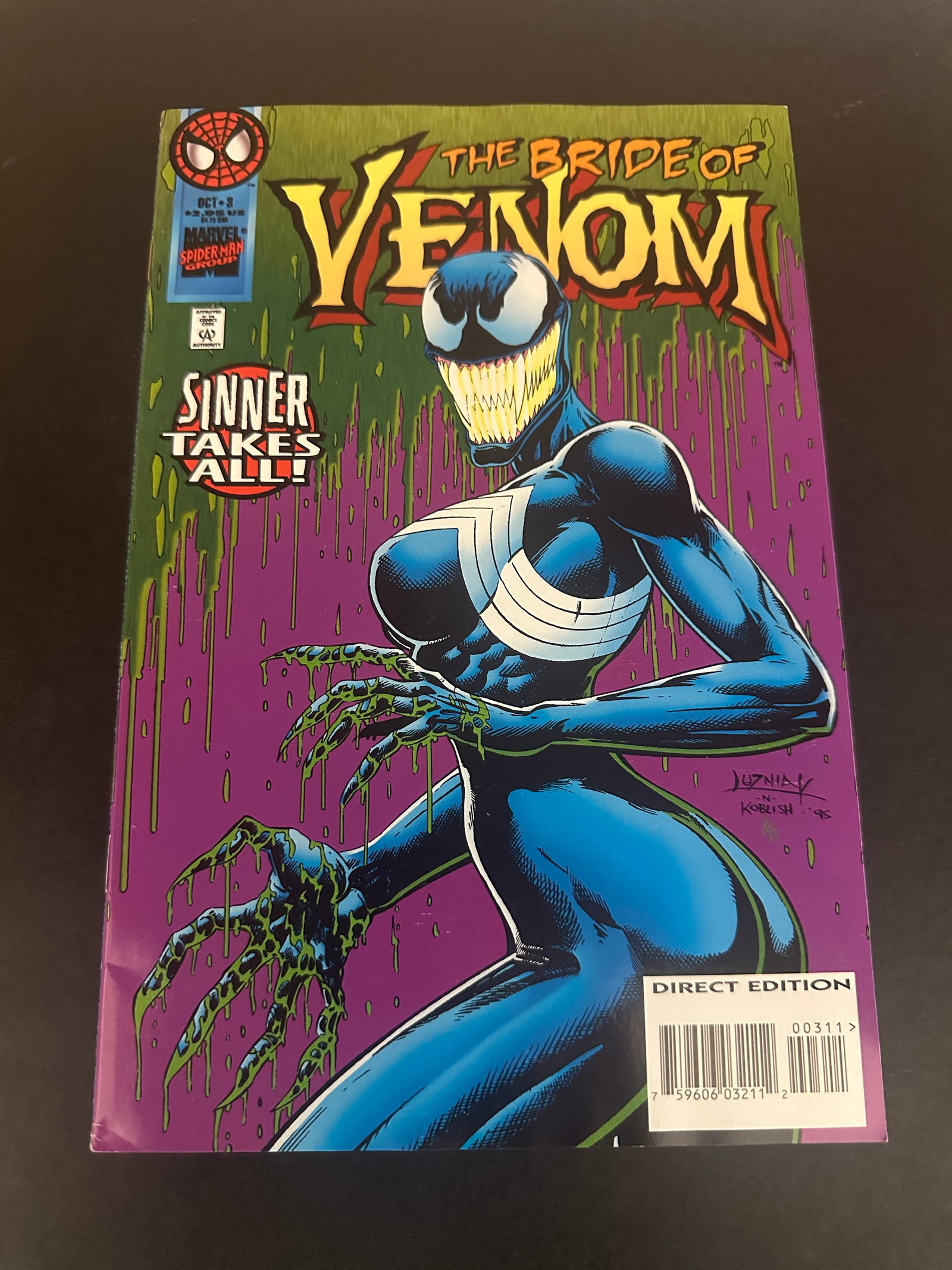 Venom Sinner Takes All #3 1st Appearance She-Venom Bride Marvel 1995: Venom Sinner Takes All #3 1st Appearance She-Venom Bride Marvel 1995