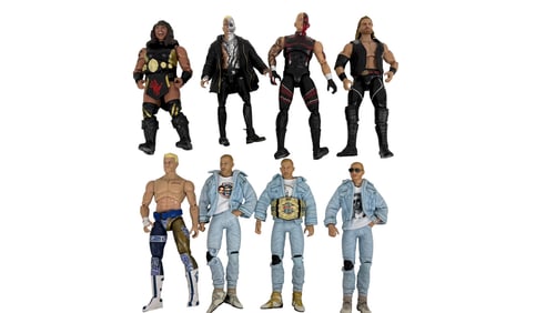 Lot of 8 WWE and AEW Wrestling Action Figures