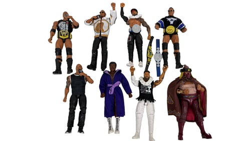 Lot of 8 WWE Wrestling Action Figures The Rock Collection