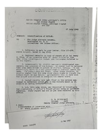 WWII Document Identification of Hitler July 27, 1945
