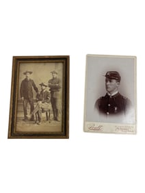 Antique Civil War Soldier Photographs in Frame