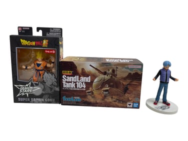 Dragon Ball Super Goku & Trunks Figures with SandLand Tank