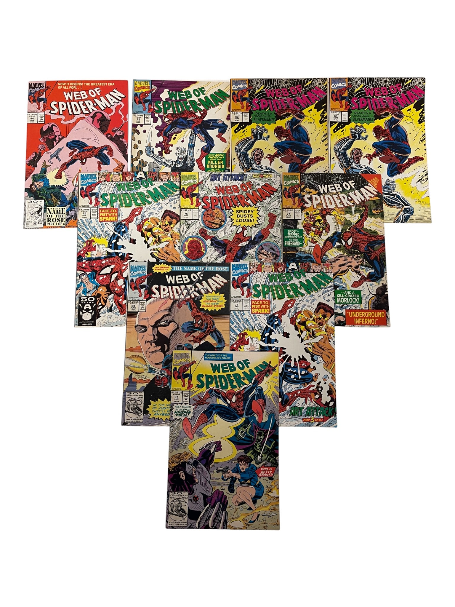 Marvel Web of Spider-Man Comic Book Lot (1 of 4)