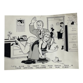 Vintage Cartoon Illustration - Office Humor