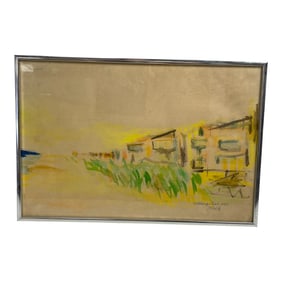 Mid-Century Abstract Watercolor Landscape