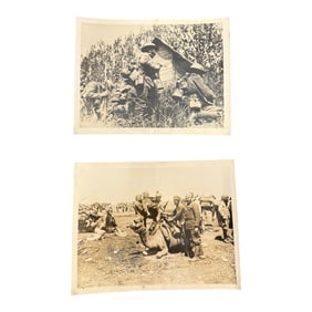 WWI Soldiers in Trenches Vintage Photo