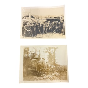 WWI Naval Artillery Cannon Firing Photo