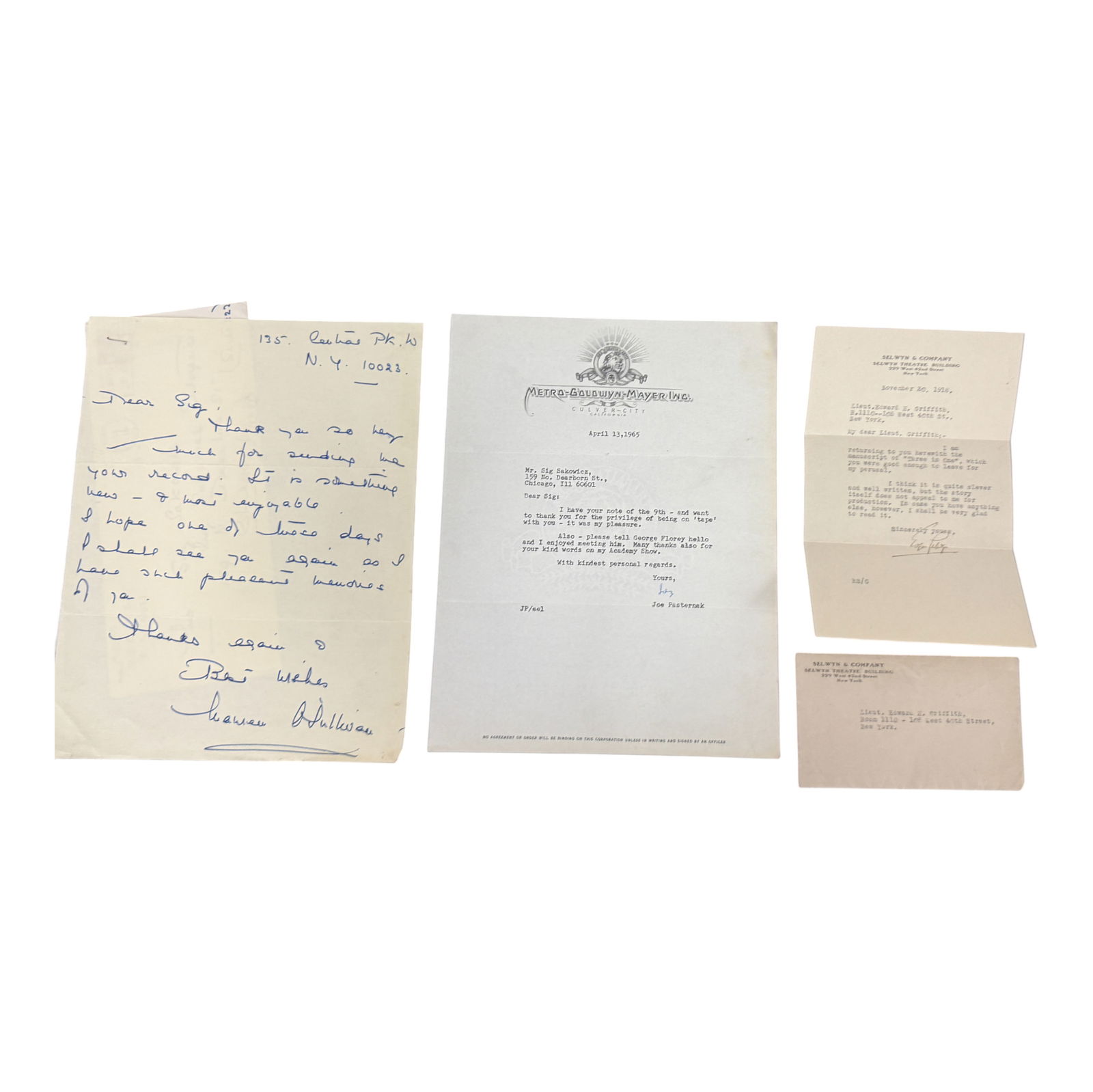 Hollywood & Theatre Signed Letter Lot (1 of 6)