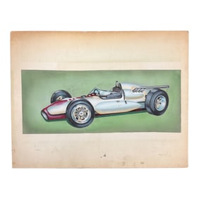 Vintage Race Car Original Artwork