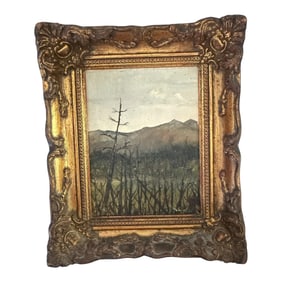 Antique Framed Landscape Oil Painting