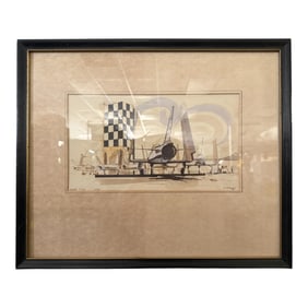 Framed Aviation Art Print Signed