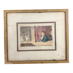 Antique Hand-Colored Print - 'Gone to the Opera'