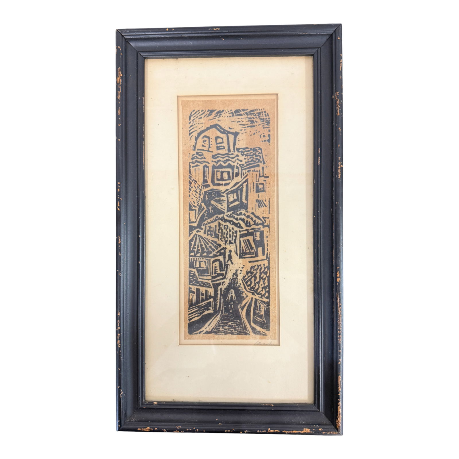 Woodcut Print - Village Scene (1 of 4)