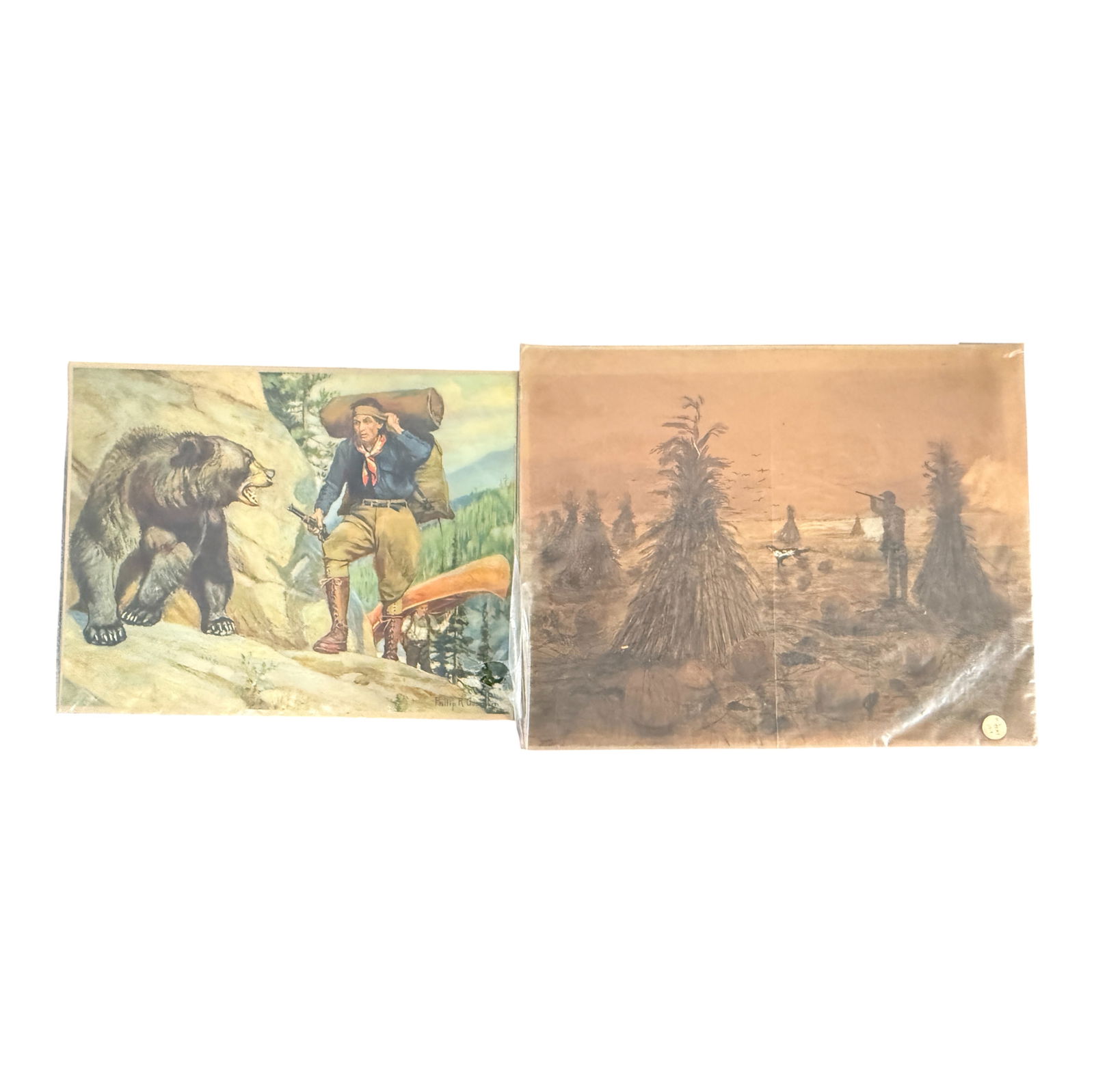 Vintage Prints - Bear Encounter & Harvest Scene (2) (1 of 6)