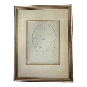 Framed Pencil Drawing - Female Portrait