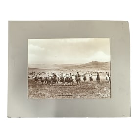Antique Photograph - Cowboy Cattle Roundup