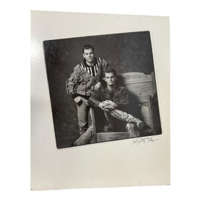 Signed Studio Portrait of Two Men