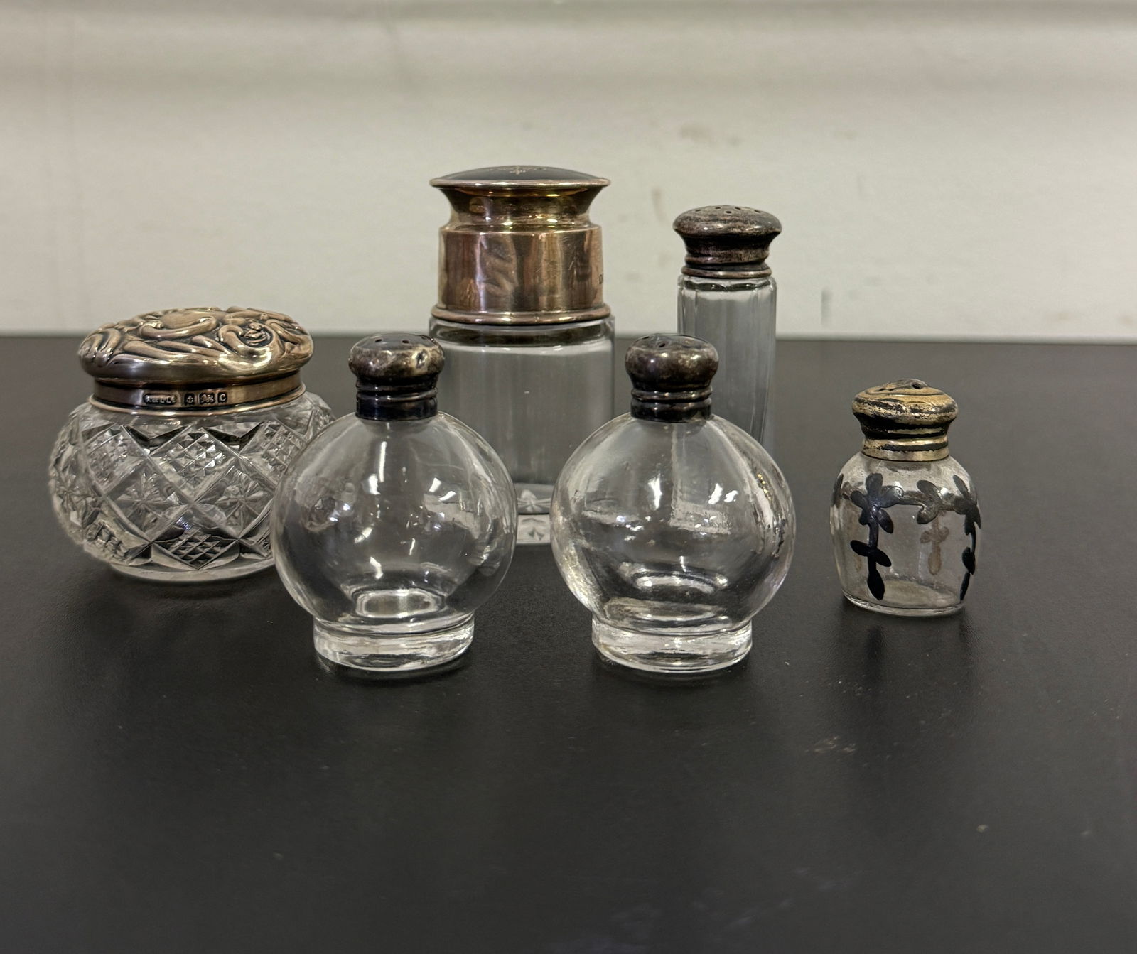 Group of Sterling Silver & Crystal Vanity Jars (1 of 3)