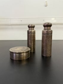 Set of Three Antique Sterling Toiletry Containers Tiffany & Co. Stamp