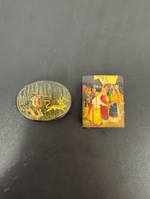 Pair of Russian Lacquer Boxes