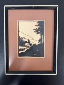 Framed Silhouette Cut-Paper Artwork