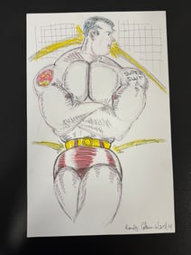 Colored Drawing of Superman Figure