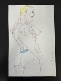 Original Male Hero Drawing with Color