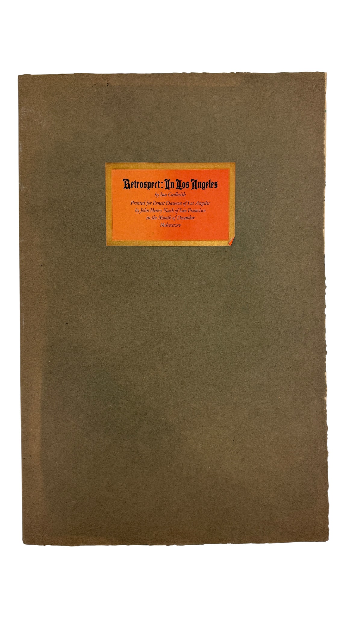 Rare Booklet 'Retrospect: In Los Angeles' by Ina Coolbrith (1 of 7)