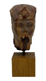 Egyptian Wooden Head of Amenhotep
