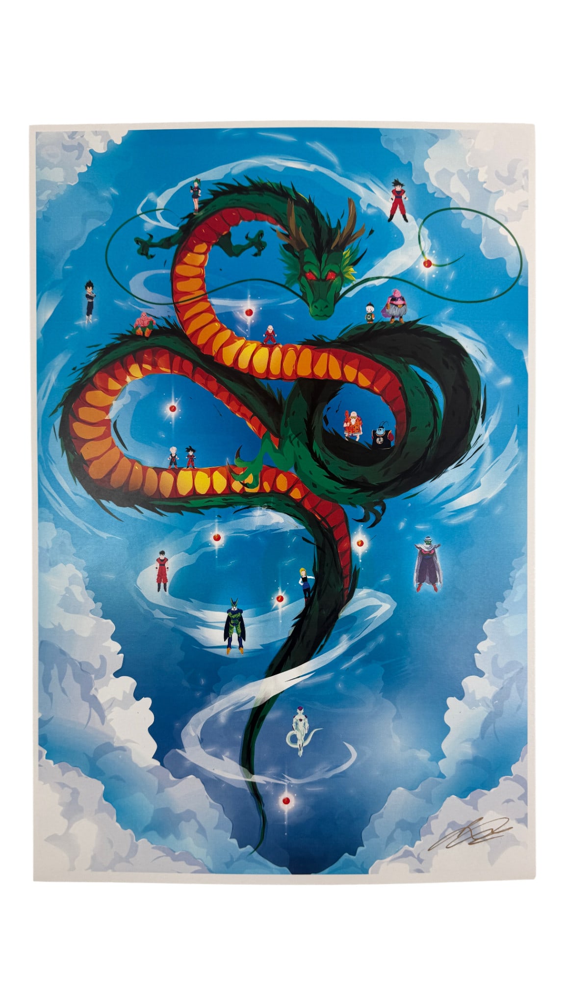 Dragon Ball Z Shenron and Characters Art Print Signed (1 of 9)