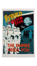 Star Wars Death Star Rebuild Poster Signed