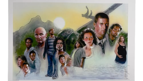 Lost TV Show Cast Art Poster Signed