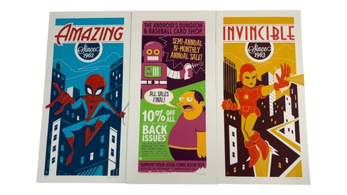 Marvel & Simpsons Style Poster Set of 3