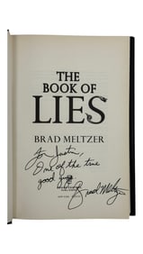 Brad Meltzer Signed 'The Book of Lies' First Edition