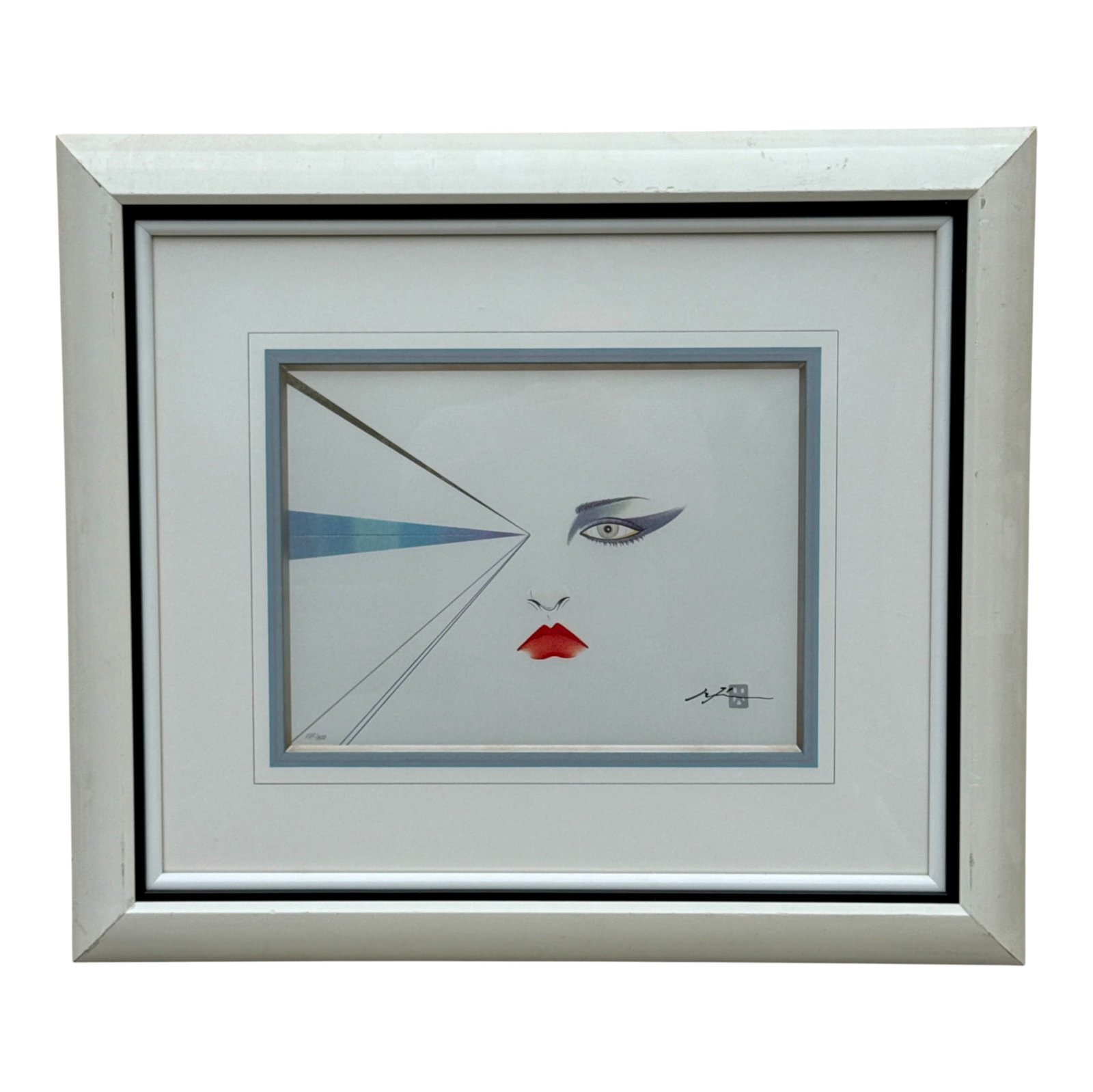 Eyes Mixed Media by Hisashi Otsuka: mixed media, comprised of serigraph and lithography, by Japanese modernist printmaker Hisashi Otsuka (Japanese, b. 1947)