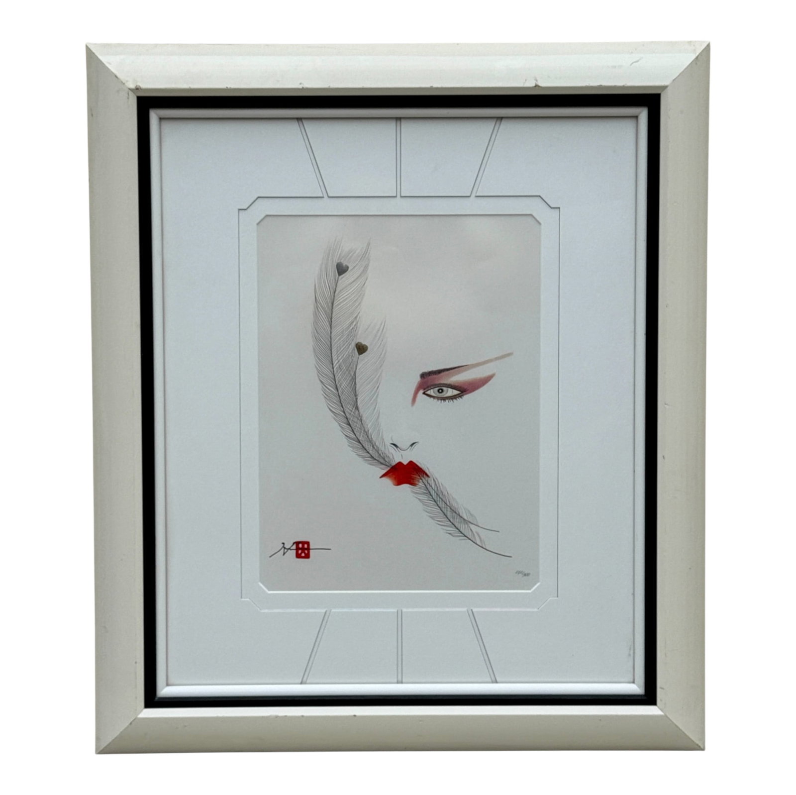 Eyes Mixed Media by Hisashi Otsuka: mixed media, comprised of serigraph and lithography, by Japanese modernist printmaker Hisashi Otsuka (Japanese, b. 1947)