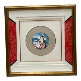 Orientalist Portrait with Dove painting