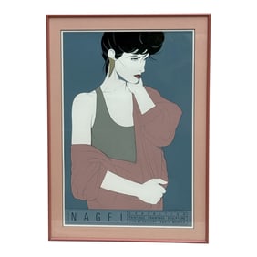 Patrick Nagel Style Portrait (Santa Monica Exhibition Poster)